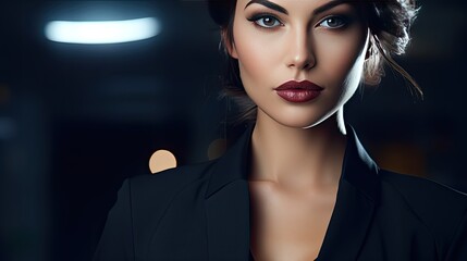 Customizable space for text in close up of glamorous business woman