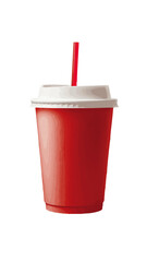 A cup with a lid with a straw. Vector illustration