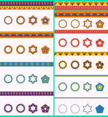 set of patterns with flowers