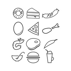 RESTAURANT - thin line vector icon set. Pixel perfect. Editable stroke. The set contains icons: Restaurant, Pizza, Burger, Meat, Fish, Seafood, Vegetarian Food, Salad, Coffee, Dessert, Soup, Beer, Alc