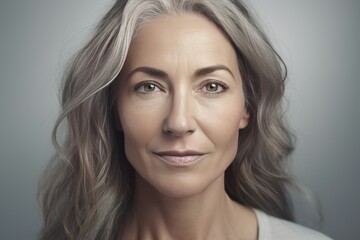 Naklejka premium Caucasian adult woman. Generate AI