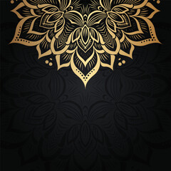 Elegant background with a decorative gold mandala design