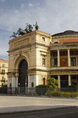 Fototapeta na wymiar The Politeama theater, Palermo, Sicily, Italy