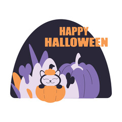 Happy Halloween Trick or Treat Night Party Element Vector Illustration