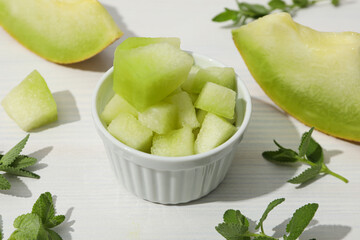 Juicy and tasty summer time fruit concept - melon