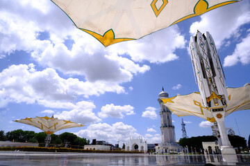 a beautiful grand Aceh mosque after the tsunami 19 years ago
