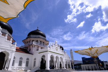 a beautiful grand Aceh mosque after the tsunami 19 years ago