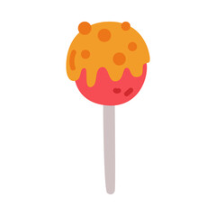 Sweet Candy and Halloween Lollipop on Stick Vector Illustration