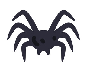 Black Spider as Halloween Crawling Creature Vector Illustration