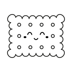 flat vector illustration of outline cartoon cracker