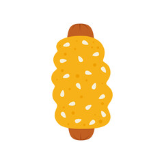 flat vector illustration of sausage in dough