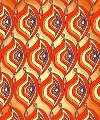 layered colored leaves pattern.Colorful hand drawn patchwork flat cartoon seamless pattern. Handmade patch work quilt style background for textile concept or fun modern backdrop design.