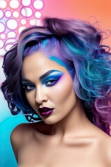Fototapeta premium sexy hot fashion forward and trendsetting woman with a unique hair style