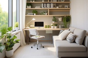 Charming Interior of a Small Apartment Living Room. Generative AI