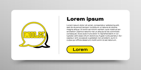 Line Lettering milk icon isolated on white background. Hand written design for label, brand, badge. Colorful outline concept. Vector