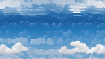 blue sky with clouds for wallpaper or background - obrazy, fototapety, plakaty