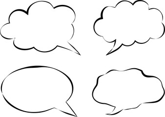 Set of playful classy speech bubbles