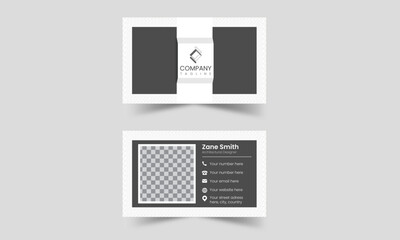 Fototapeta na wymiar Corporate visiting card 3d design, black double sided corporate business card with background pattern image and geometric shapes, modern professional business card template.