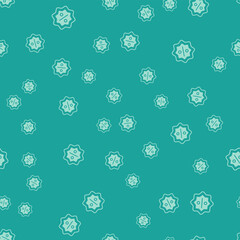 Green Discount percent tag icon isolated seamless pattern on green background. Shopping tag sign. Special offer sign. Discount coupons symbol. Vector