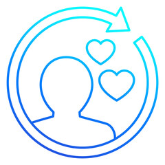 customer retention icon, client satisfaction, happy customer linear design