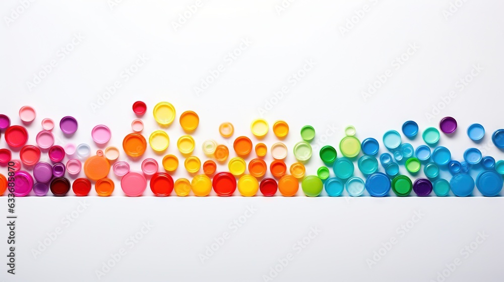 Aufkleber a group of colorful circles are arranged in a rainbow pattern. generative ai