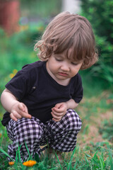 little boy outdoors in summer