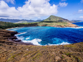 Hanauma Bay and Koko Crater on the southeast coast of the Island of Oahu Hawaii - 633685889
