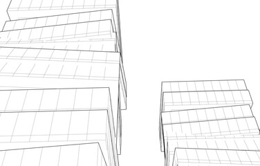 Abstract architecture vector 3d illustration