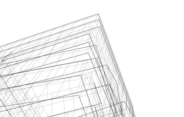 Fototapeta na wymiar Abstract architecture vector 3d illustration