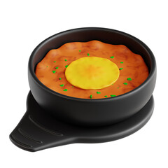 3D illustration of a Korean fish soup Chueotang