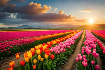 Gordijnen field of tulips in spring generated by AI tool                                 © Aqsa