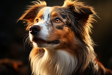 Fototapeta premium Capture the captivating essence of a dog beauty through a stunning portrait illuminated by soft, natural light. Ai generated