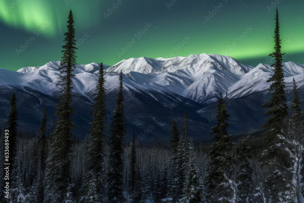 Poster sky with aurora borealis - generative ai