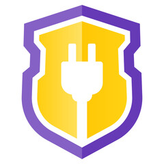 electric plug with shield icon