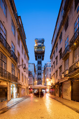 Famous street in the city of Lisbon, Portugal