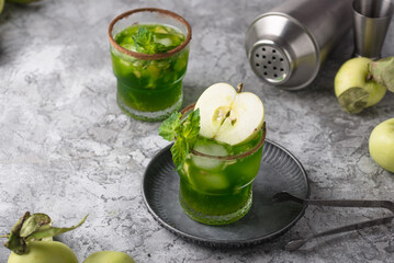 Apple alcoholic cocktail or mocktail