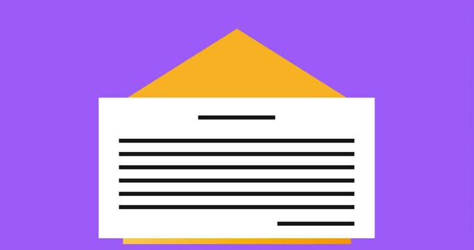 Envelope Flat Animated Icon. 4k Animated Digital Icon