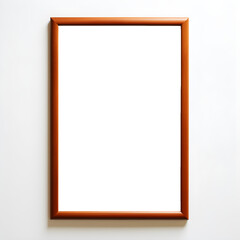 Obraz premium poster or photo mockup with wooden frame and white wall background