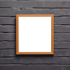 poster mockup with wooden frame on cement wall