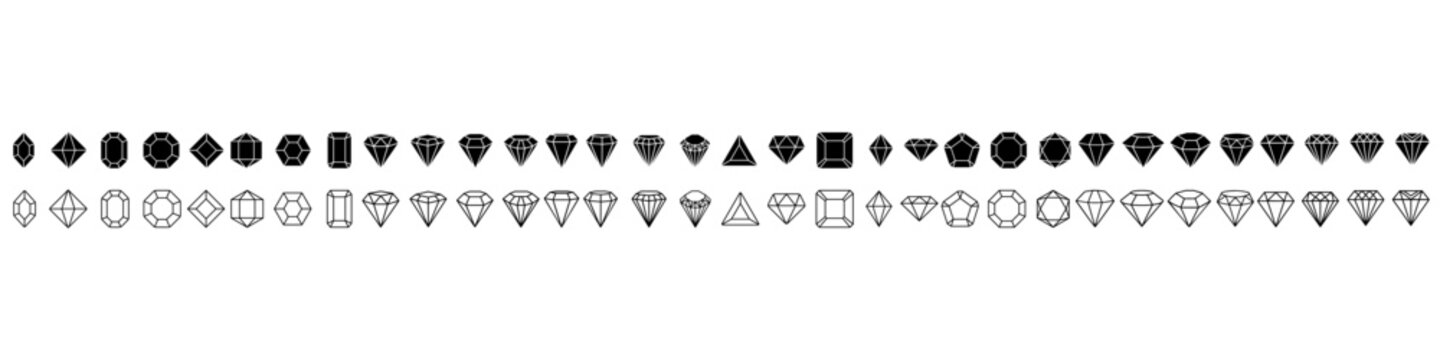 Diamond icon vector set. gemstone illustration sign collection. jewel symbol.