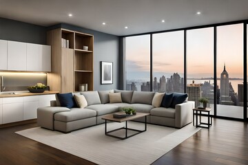 living room interior generated ai