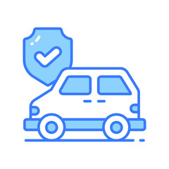 Download this premium icon of car insurance, protection shield with car, car safety