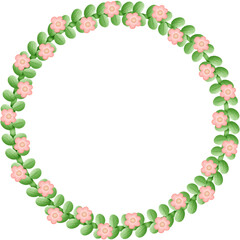 Flowers circle isolated on transparent background 