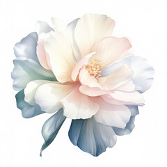 Fototapeta premium Single Painted Flowers on White Background