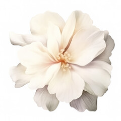Single Painted Flowers on White Background