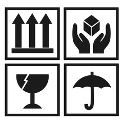 warning flat icon vector for goods packaging