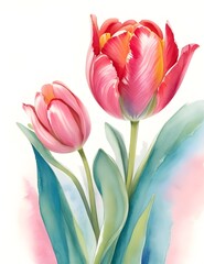 Fototapeta premium bouquet of pink tulips