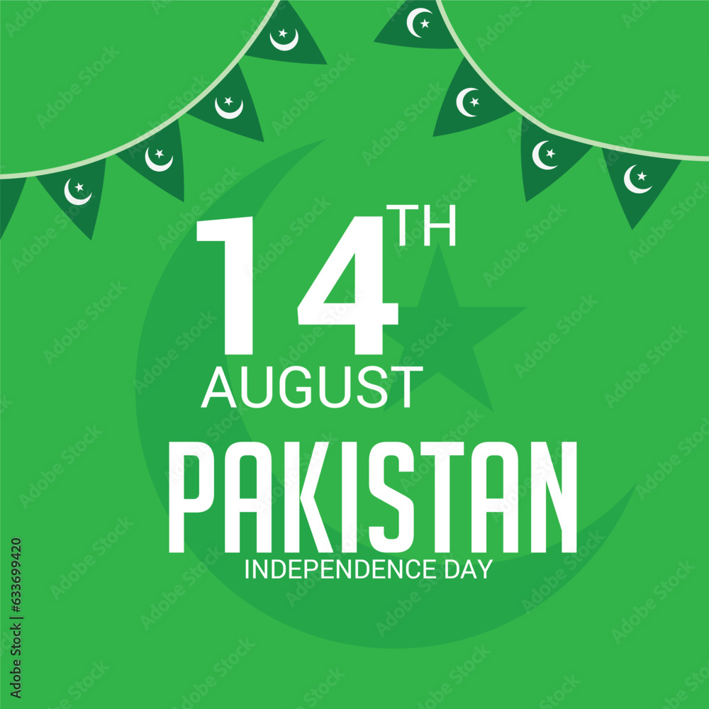 Wall mural vector illustration of a background for pakistan independence day.