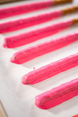 Valentine's Day Chocolate Covered Pretzel Rods