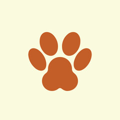 Dog's paw vector icon isolated on off-white background.